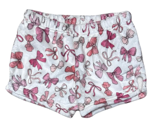 Pink Bow Plush Shorts