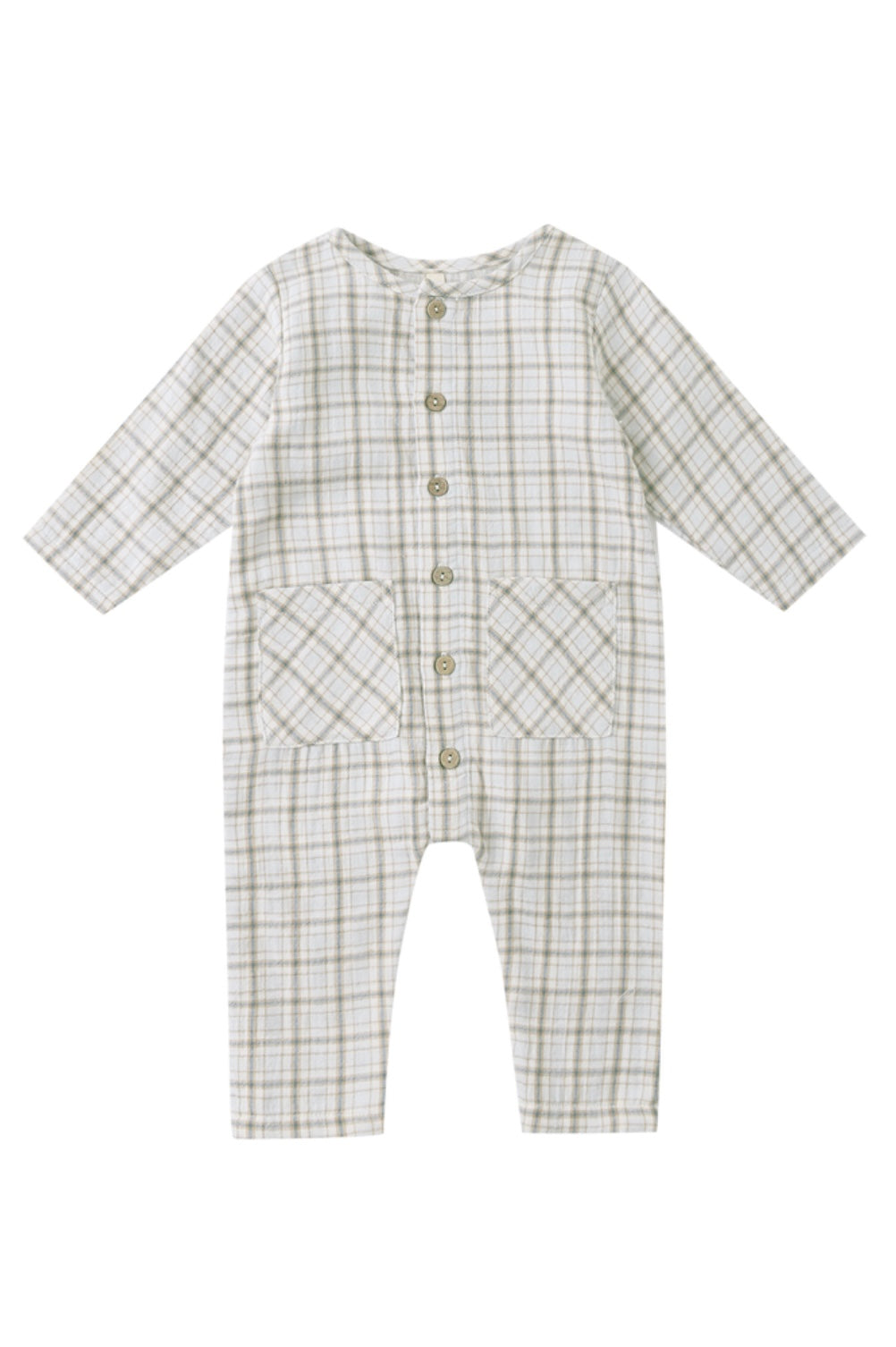 Blue plaid Pocketed Woven Jumpsuit