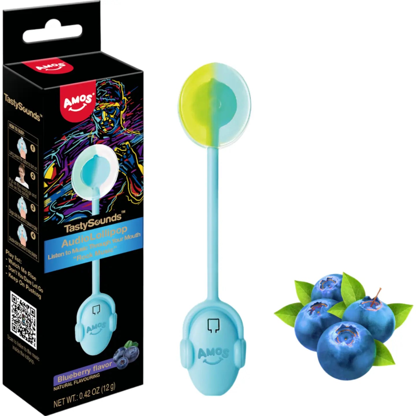 Tasty Sounds Audio Lollipop Blueberry Flavor