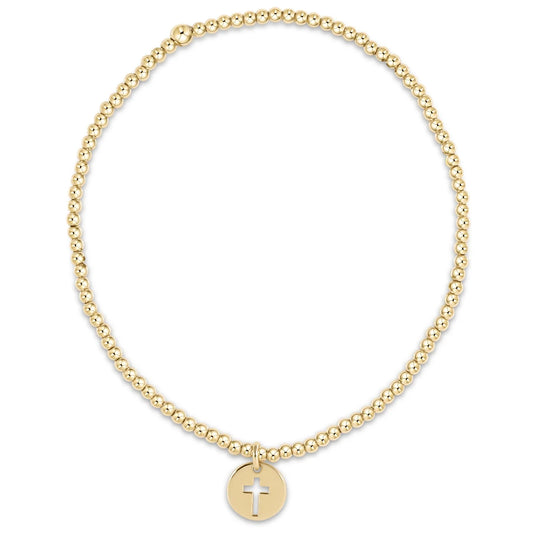 egirl Classic Gold 2mm Bead Bracelet - Blessed Small Gold Disc