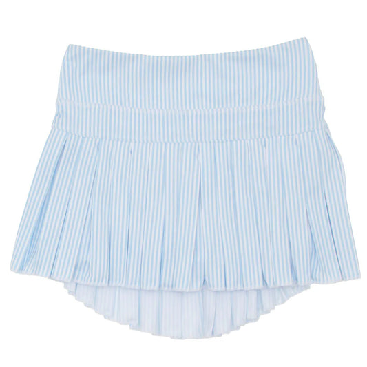 Light Blue Striped Mini Pleat Skort