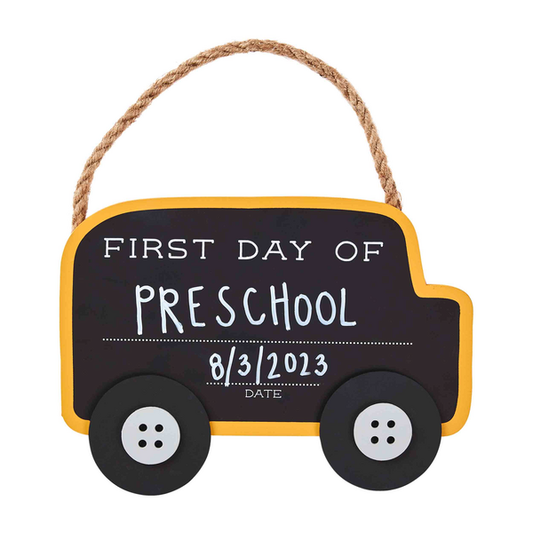 Customizable School Bus Chalkboard Sign