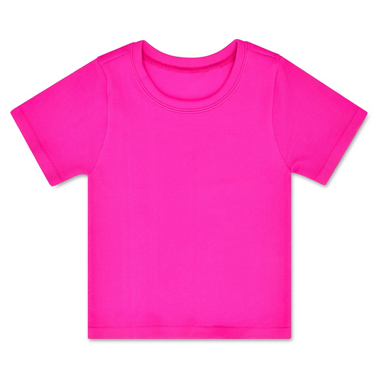 Pretty Pink Ribbed Short Sleeve Shirt