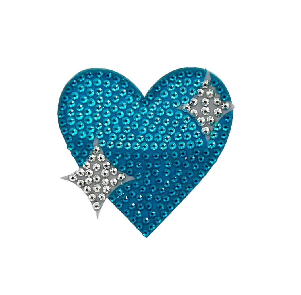 Blue Sparkling Heart StickerBeans