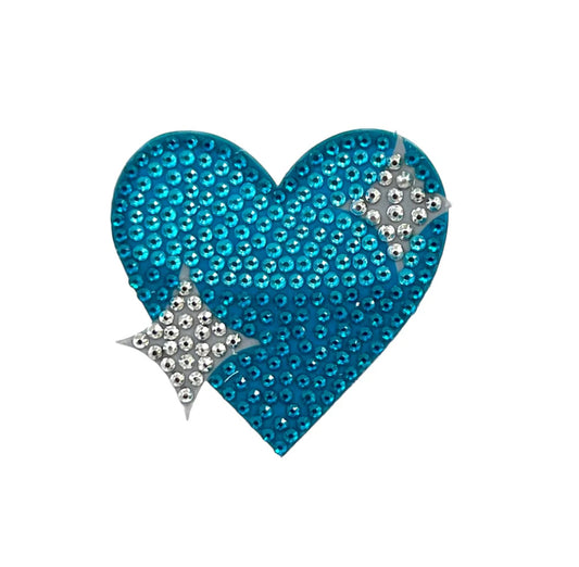 Blue Sparkling Heart StickerBeans