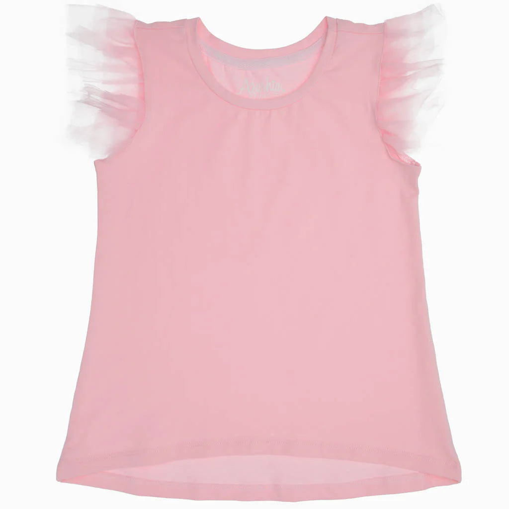 Pink Tulle Ruffle Tank
