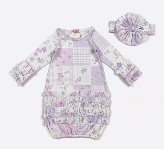 Orchid Patchwork Baby Gown