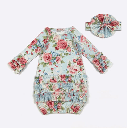Rose Patch Baby Gown