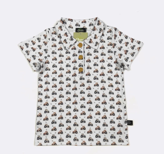 Tiny Tractor Boy Collar Shirt