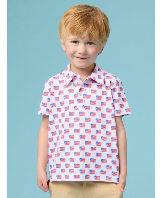 Freedom Flags Knit Performance Polo