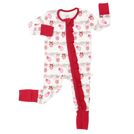Girls Ornament Convertible Footie