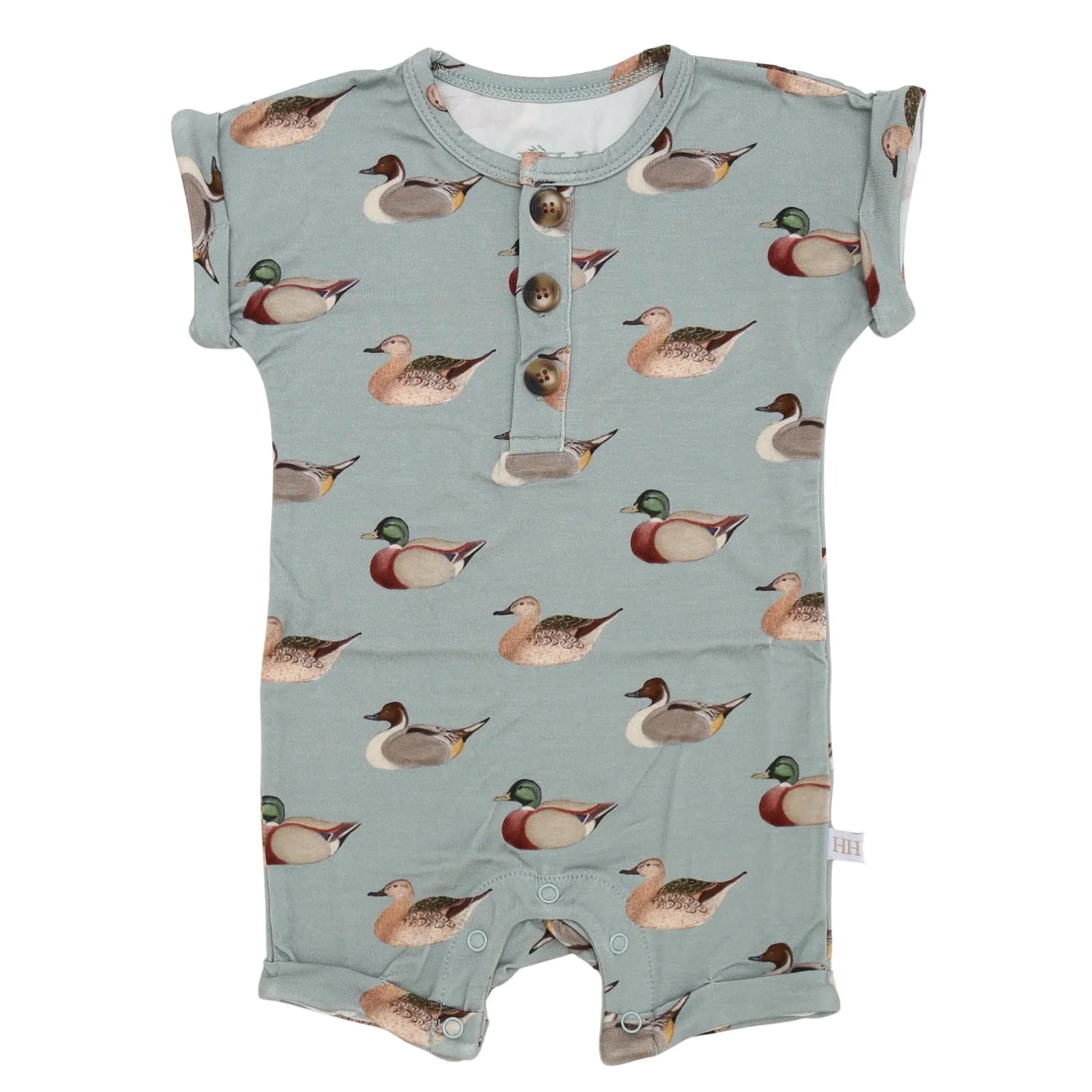Vintage Ducks Button Romper
