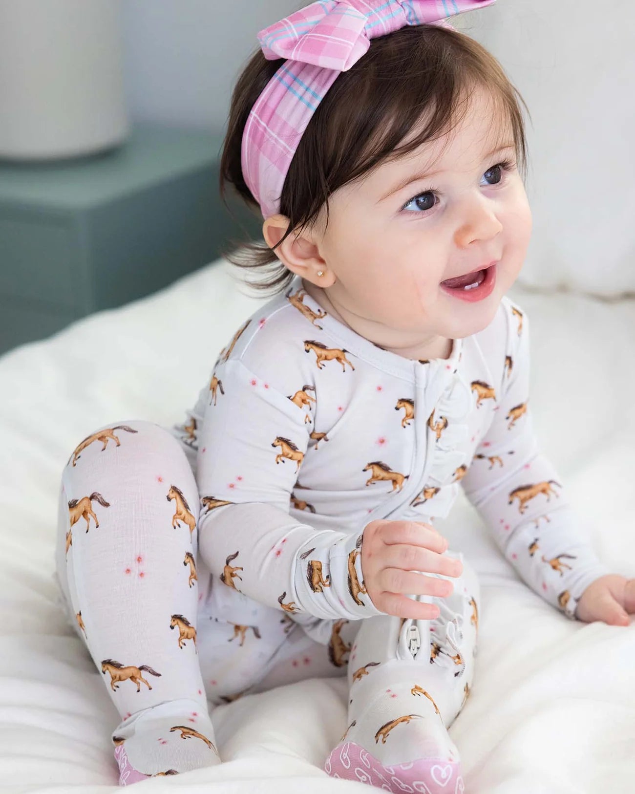 Peyton Ruffled Zippered Footie