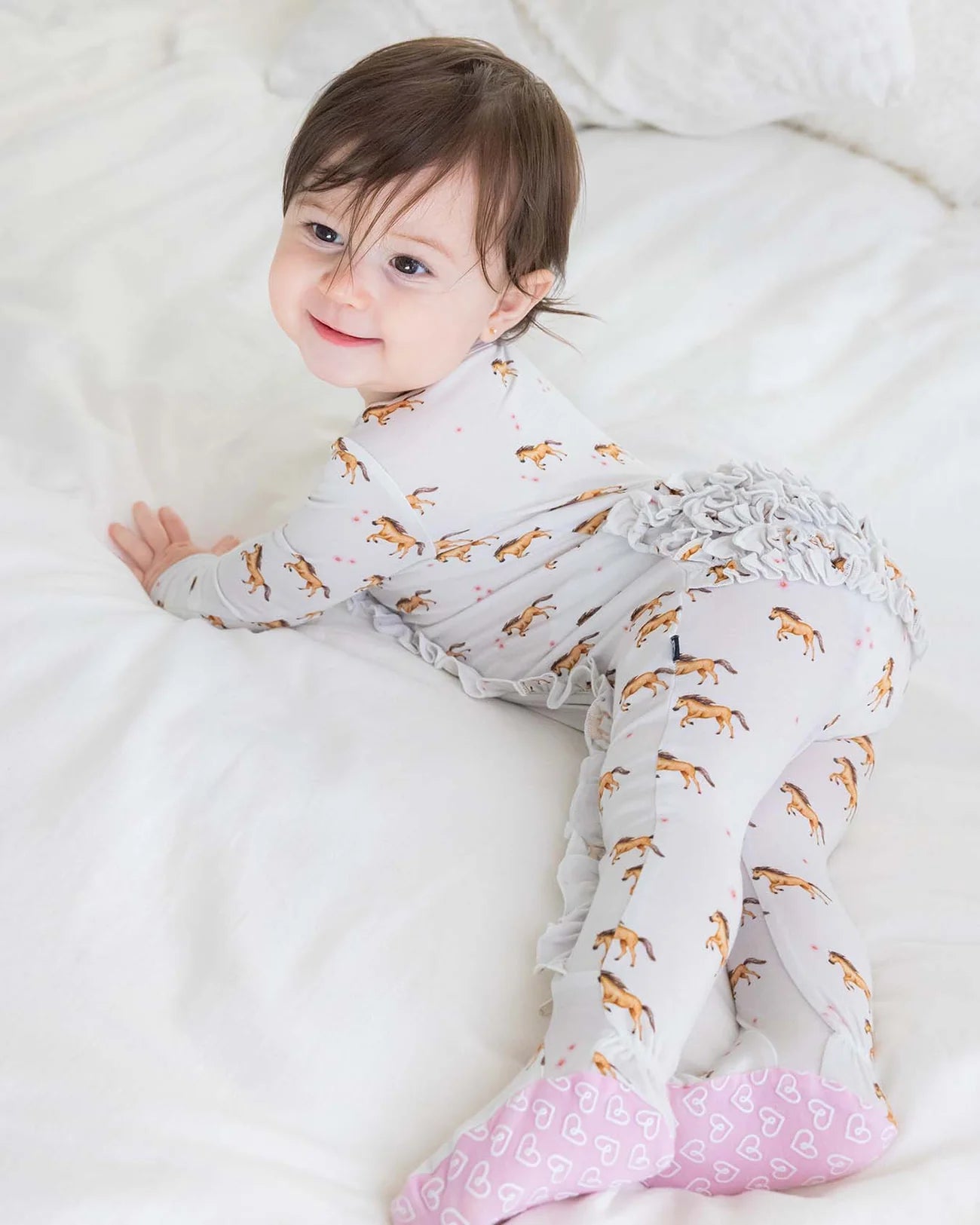 Peyton Ruffled Zippered Footie