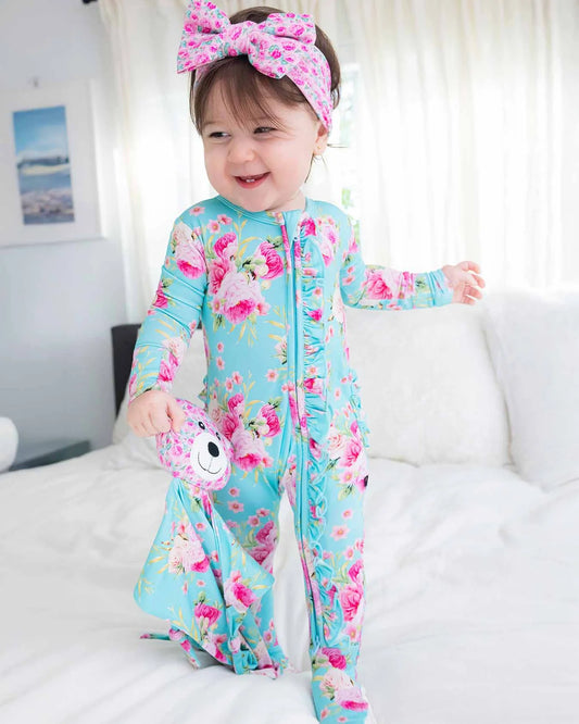 Alana Ruffled Zippered Footie