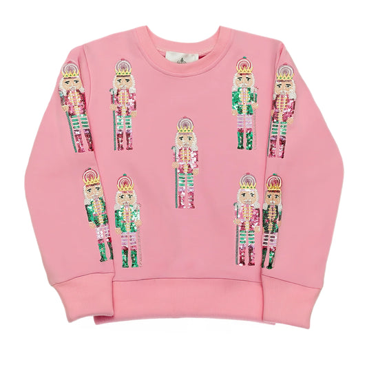 Pink & Teal Nutcracker Sequin Sweatshirt