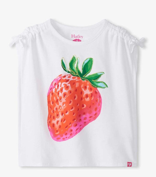 Strawberry Cinched Shoulder Top