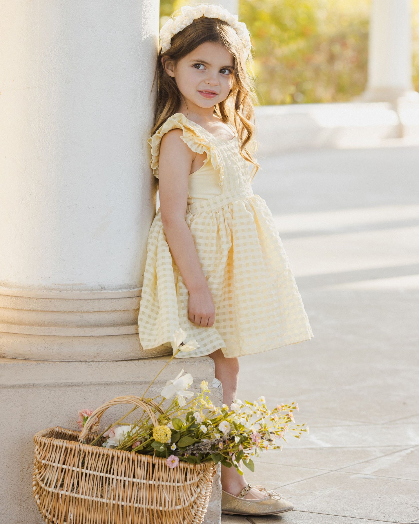 Provence Dress Lemon Check