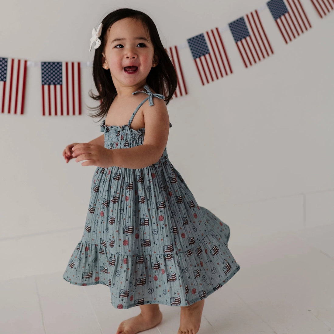 Retro America Tiered Mini Dress