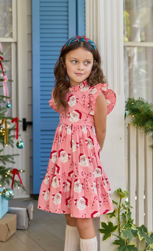 Pink Candy Cane Santa Jennifer Dress