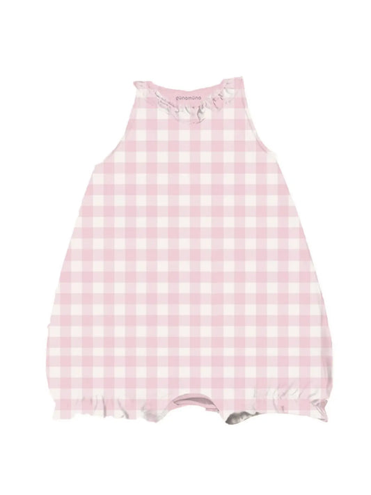 Pink Gingham Bubble Romper