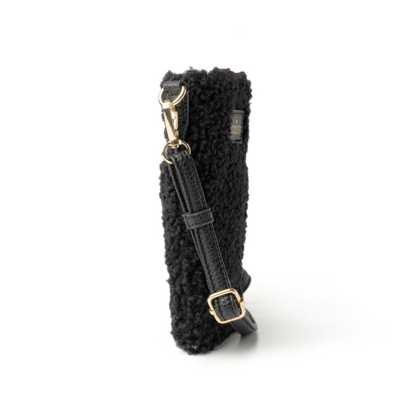 Black Sherpa Phone Crossbody Sling