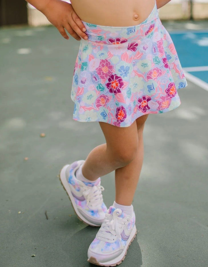 Ashlyn Athletic Skort In Serenity Floral