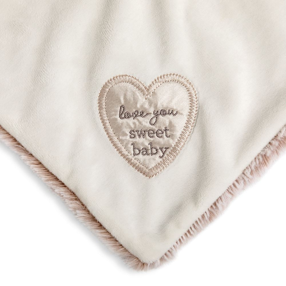 Teddy Rattle Blankie - Neutral
