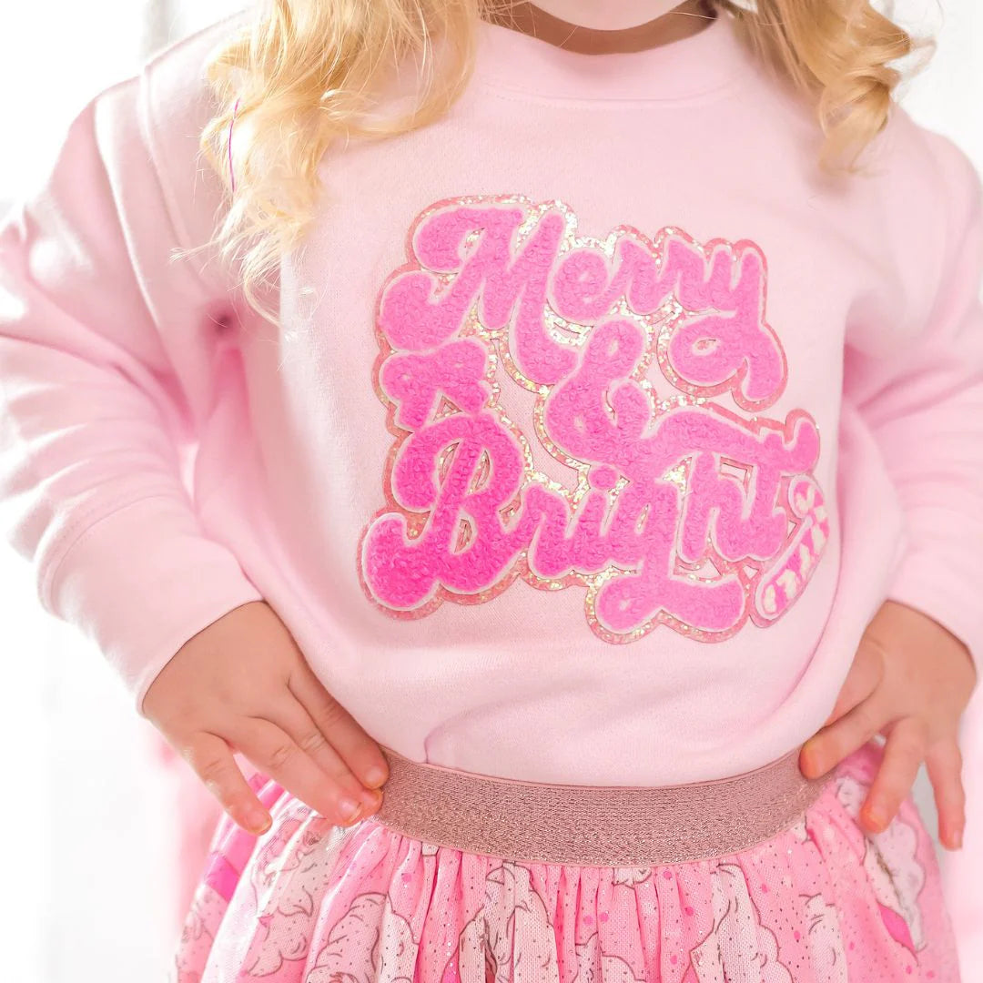 Merry & Bright Patch Christmas Sweatshirt