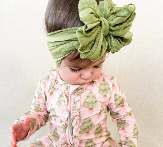 Olive Messy Bow