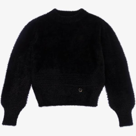 Faux Fur Black Sweater