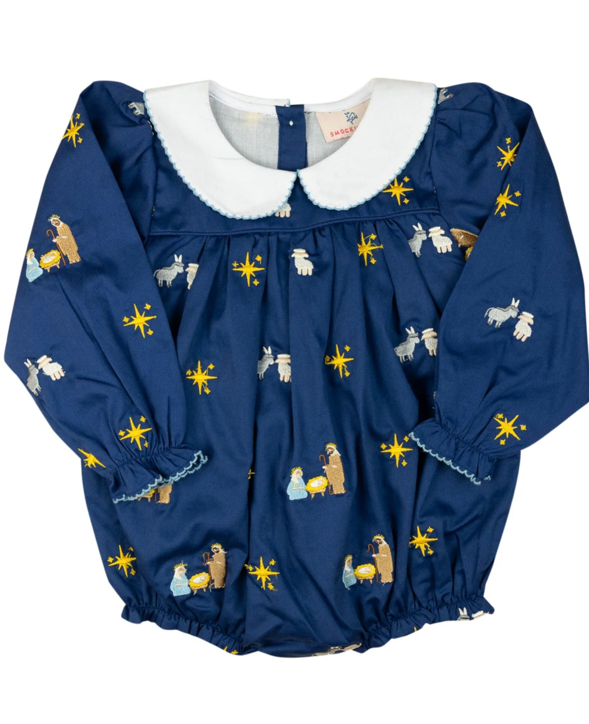 Nativity Embroidered Navy Bubble