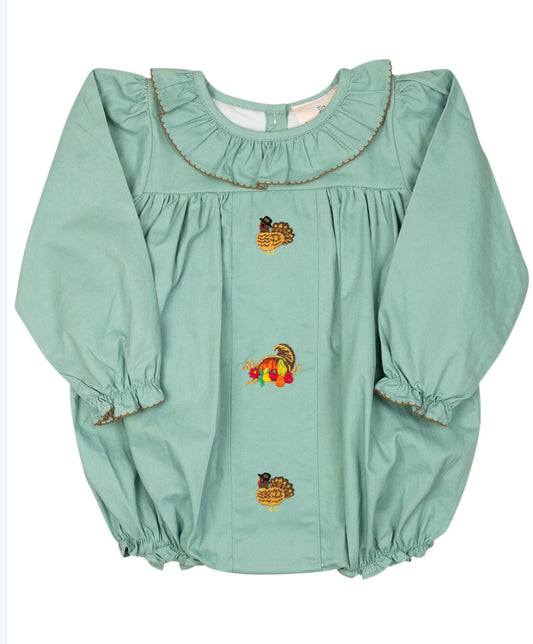 Turkey Embroidered Sage Green Bubble