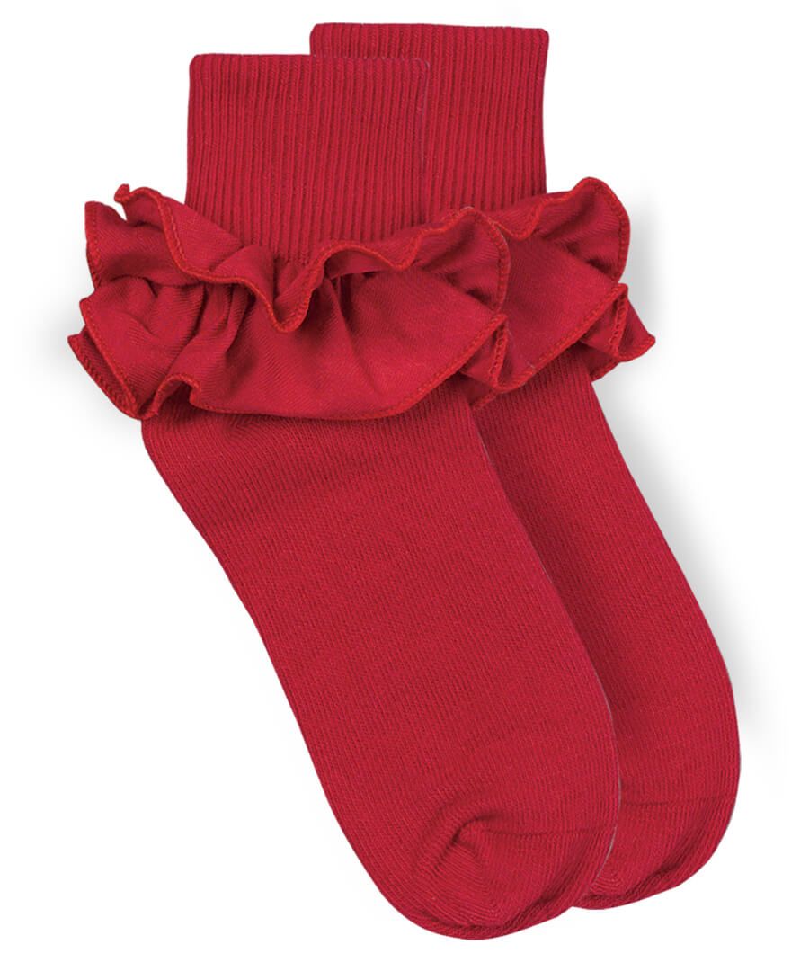 Red Misty Ruffle Socks 02143