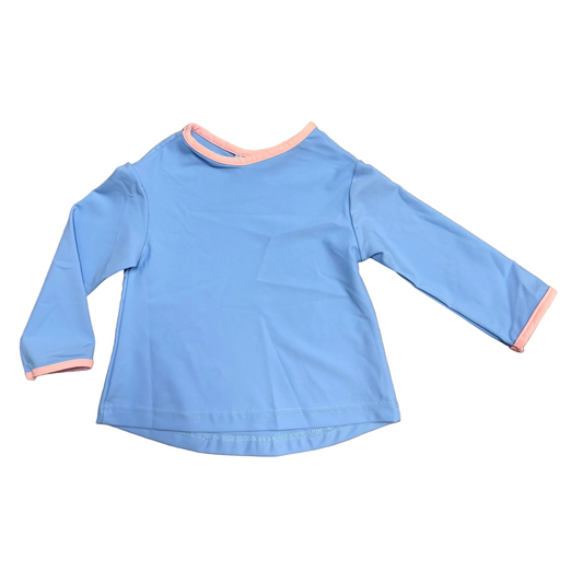 Blue Top W/ Pink Trim