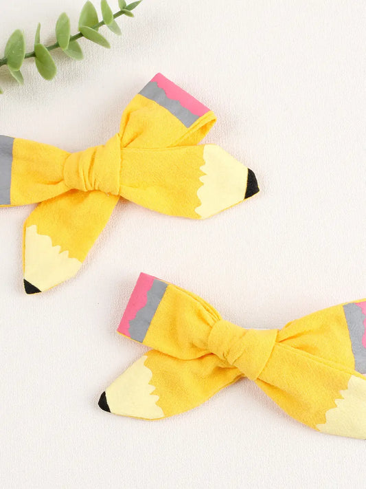 Pencil Hair Bow Clip