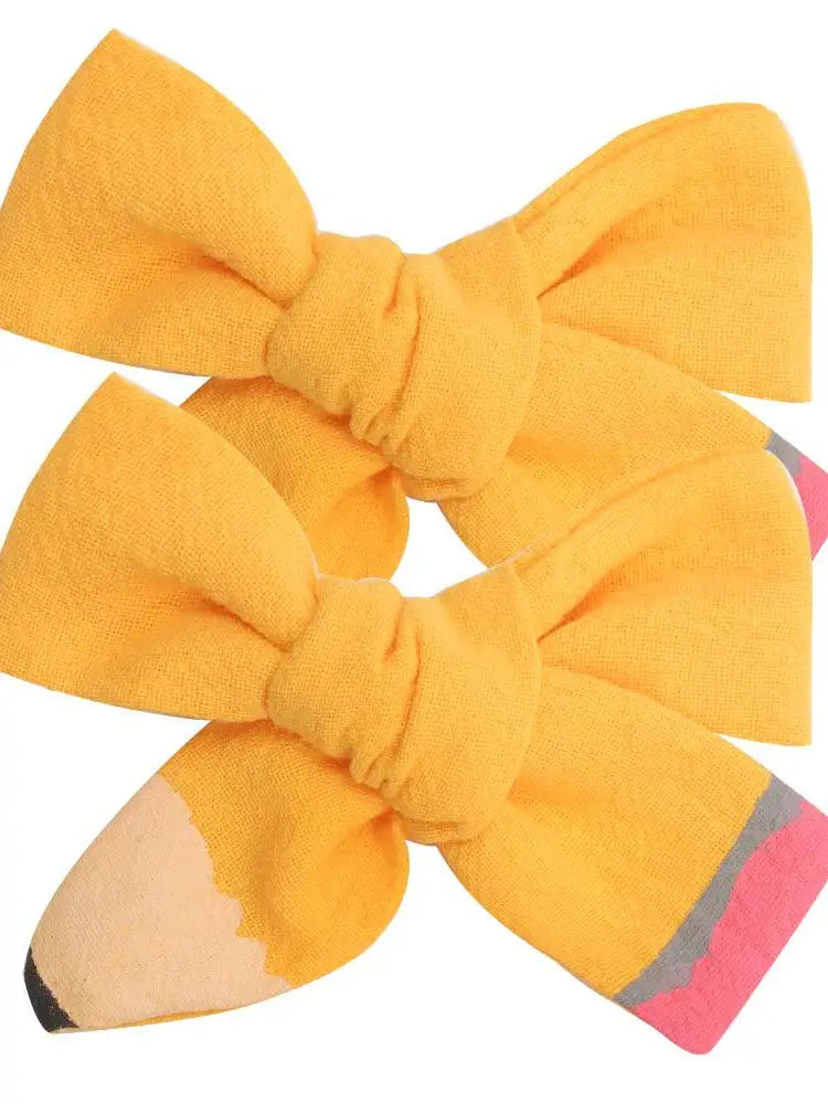 Pencil Hair Bow Clip