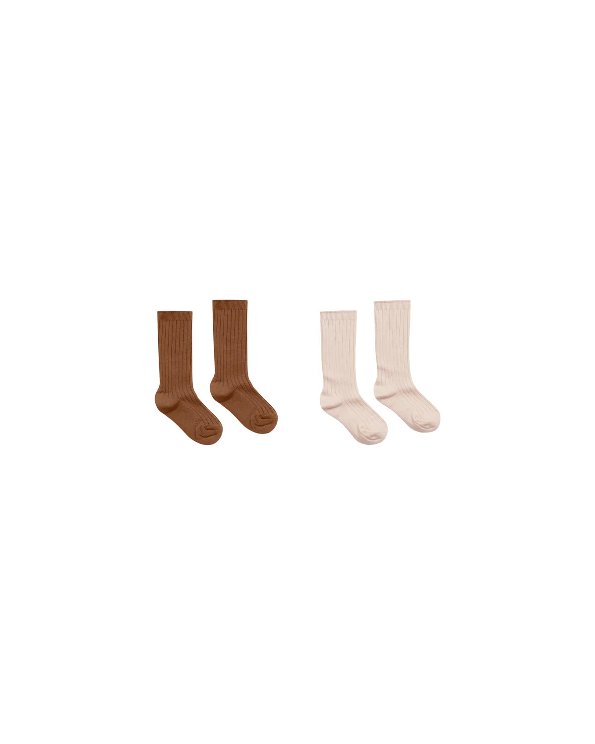 Saddle, & Shell Ribbed Socks