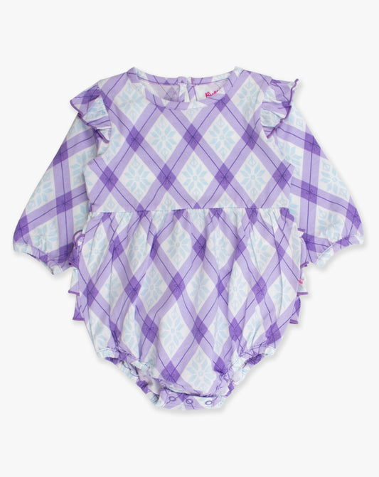Purple Enchanted Gingham Romper