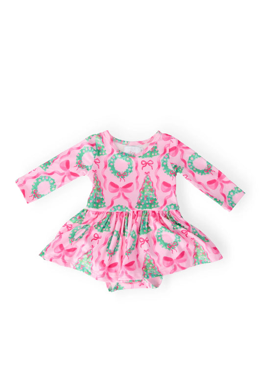 Jingle Bows Twirl Bodysuit Dress