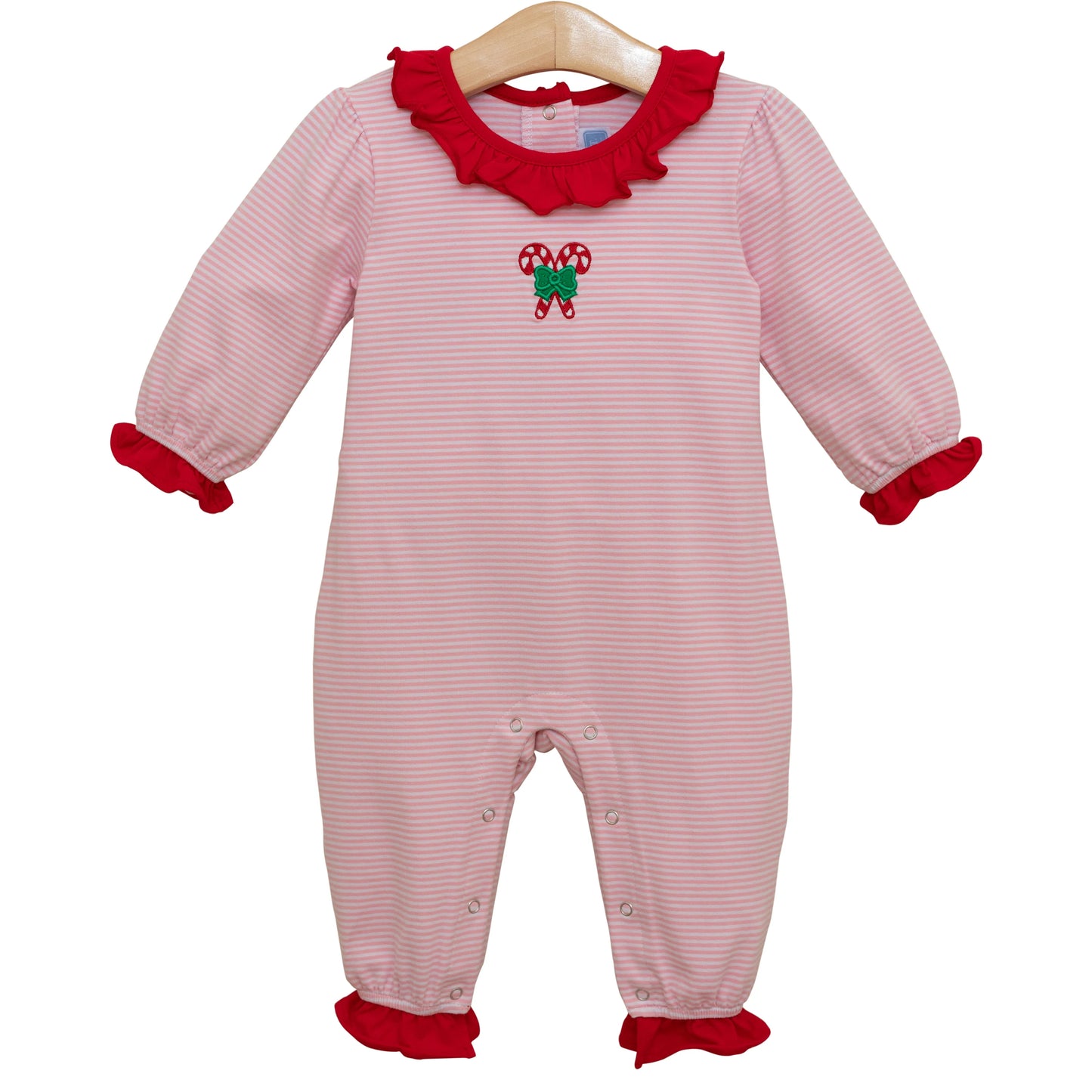 Candy Cane Ruffle Romper
