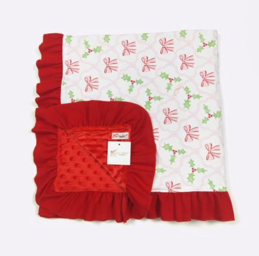 Bows and Mistletoe Blanket