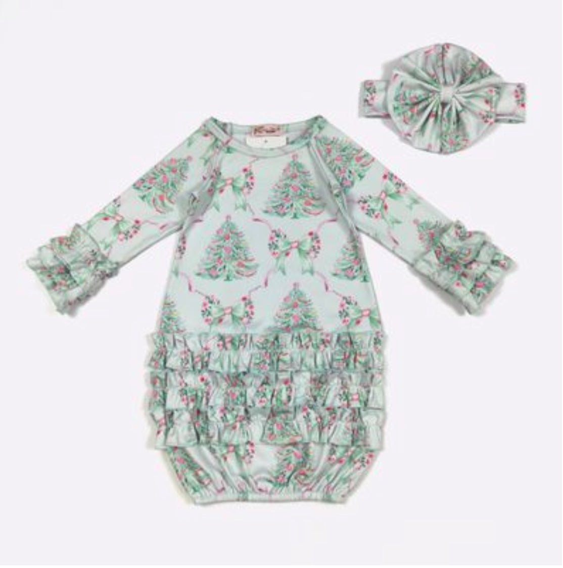 Festive Christmas Tree Baby Gown
