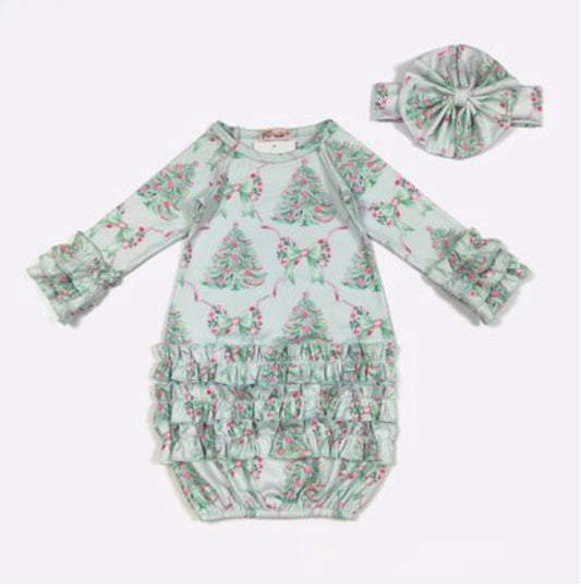 Festive Christmas Tree Baby Gown