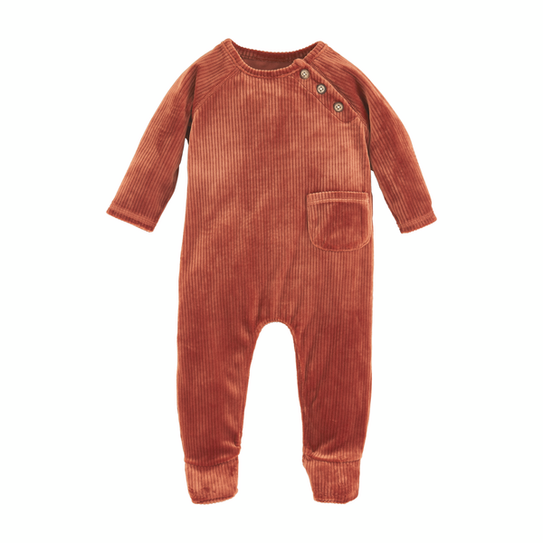 Tobacco Velour Baby Sleeper