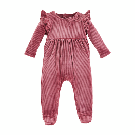 Berry Velour Baby Sleeper