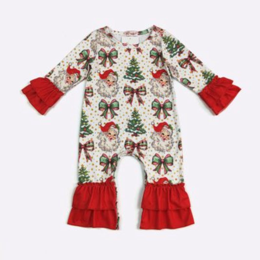 Golden Dot Santa Baby Romper
