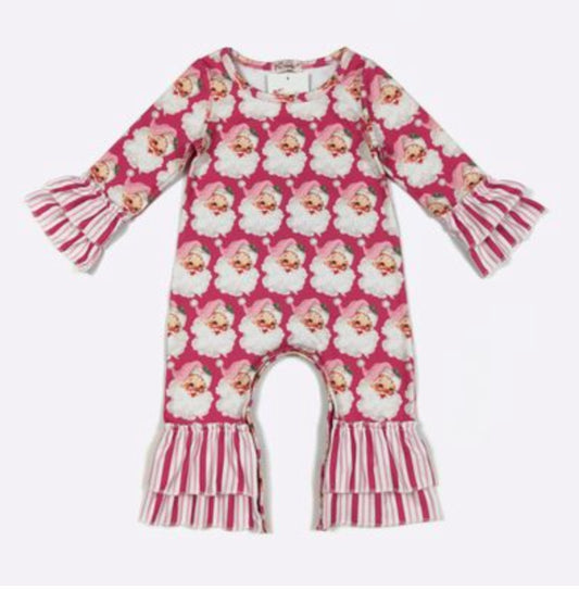 Fuchsia Santa Baby Romper