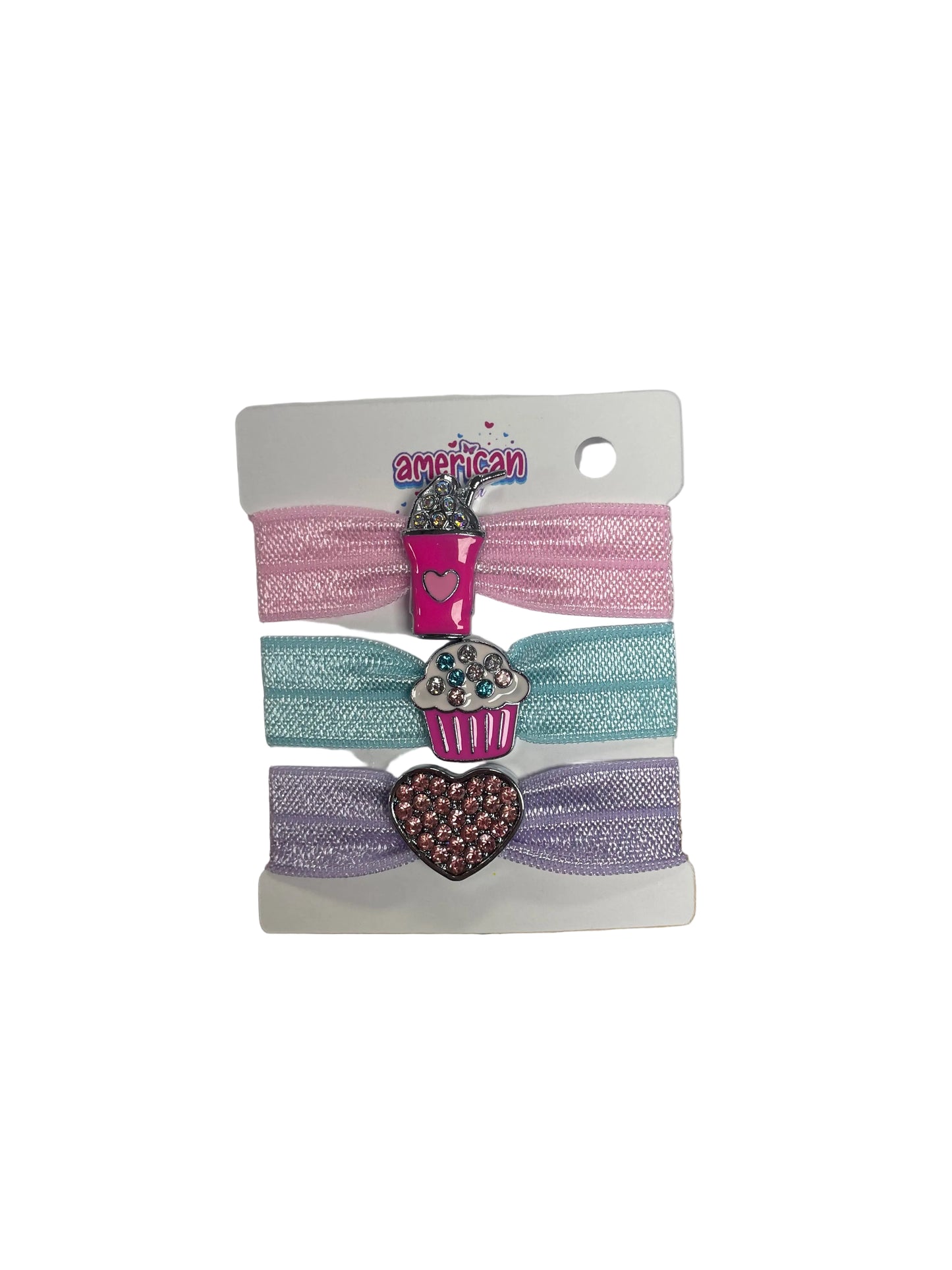 Assorted Yummy Gummy 3 Hair Ties-Cotton Candy