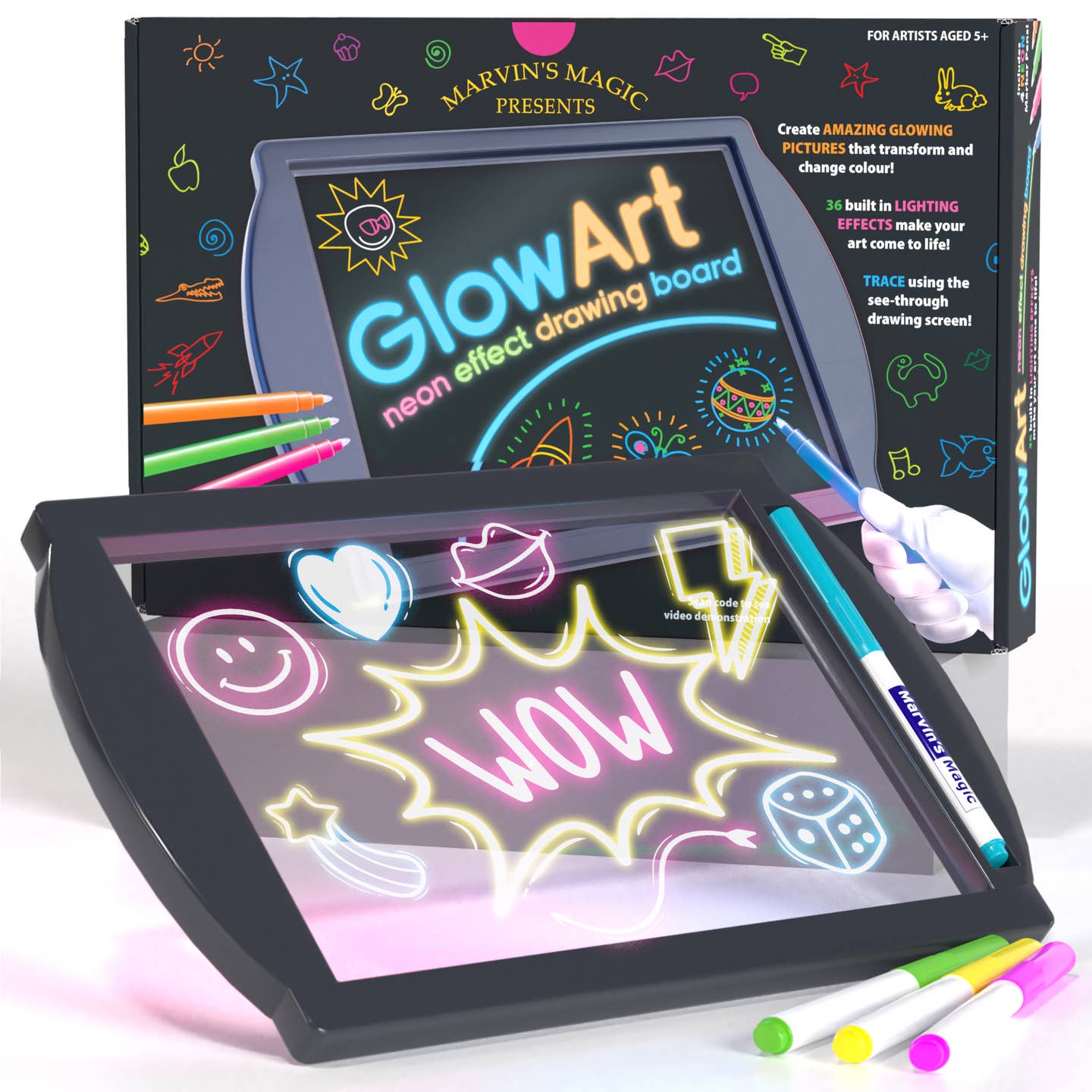 Glow Art Drawing Board - Pink Or Black